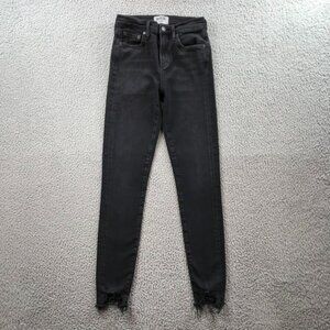 AGOLDE Womens Size 24 Sophie Mid Rise‎ Black Stretch Denim Skinny Ankle Jeans